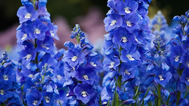 Des fleurs de delphinium image de haute qualité dans le jardin