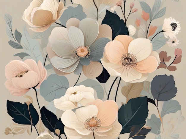 Fleurs douces et douces Illustration florale pour le web ou les produits imprimés