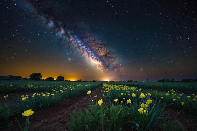 Photo les fleurs du ciel nocturne