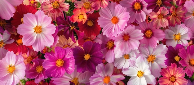 Les fleurs du cosmos sont magnifiques dans le jardin.