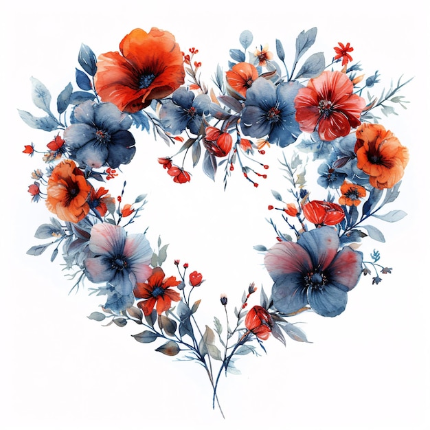 Les fleurs façonnent le cœur Les sentiments d'amour Un manifeste de la Saint-Valentin