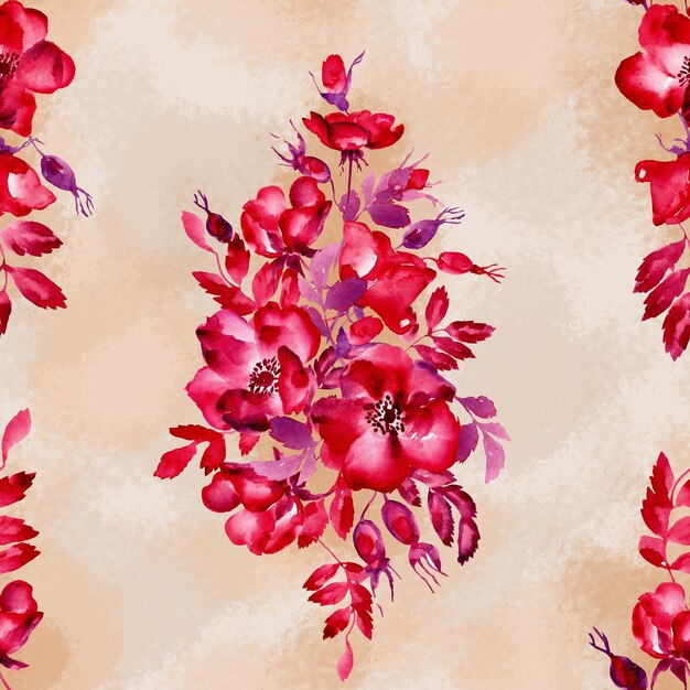 Fleurs et feuilles rouges en fleurs