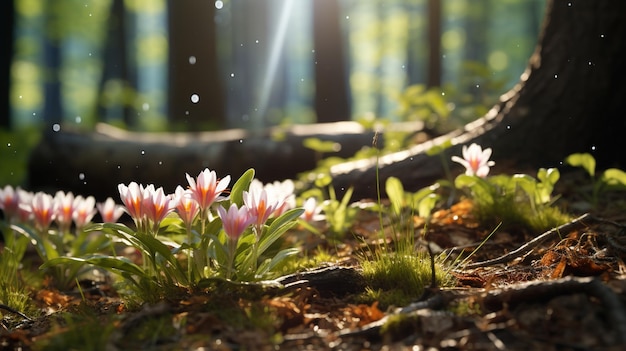 Photo des fleurs de forêt de printemps gratuites