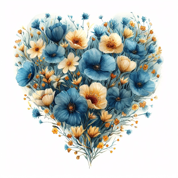 Des fleurs en forme de cœur, des cœurs alignés, une connexion de la Saint-Valentin.