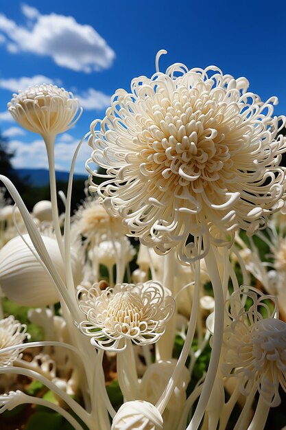 fleurs géoglyphiques avec fond fractal