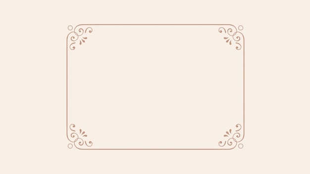 Fleurs en gros plan et cadre sur fond marron. Illustration 3D élégante et luxueuse des années 80 et 90