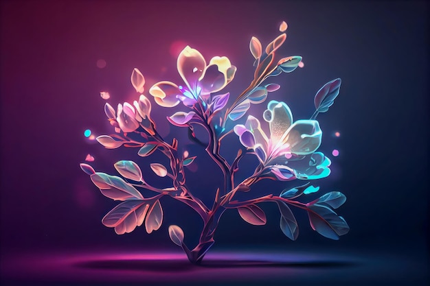 Fleurs avec guirlandes Creative AI