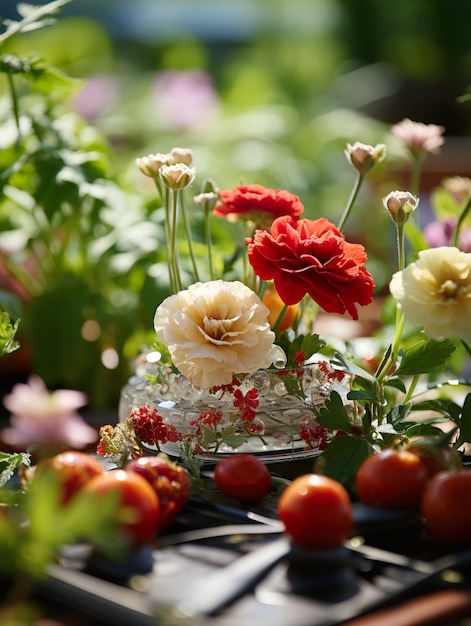 fleurs de jardin d'été papier peint HD 8K Image photographique en stock