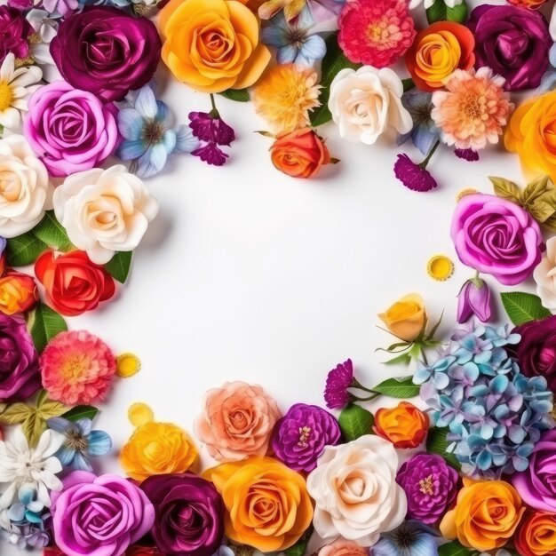 Des fleurs de jardin sur un fond de table en bois