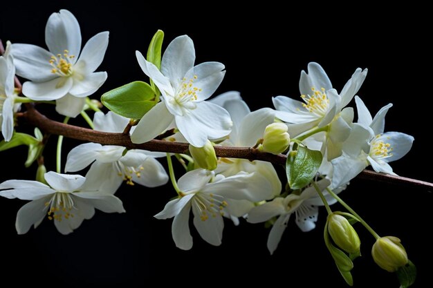 Des fleurs de jasmin sur un noir