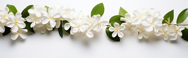 Photo fleurs de jasmin sur surface blanche