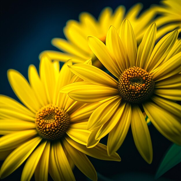 Photo les fleurs jaunes attirent l'attention avec leur teinte ensoleillée.