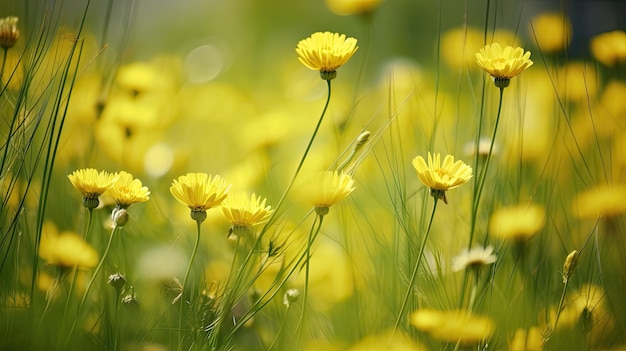 Fleurs jaunes dans un champ