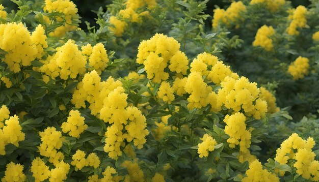 Des fleurs jaunes dans le jardin.