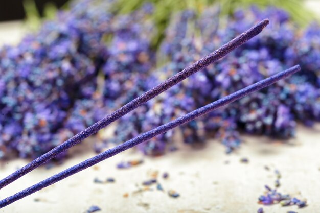 Fleurs de lavande se bouchent