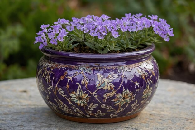 Des fleurs de lilas dans un vase entourées de feuilles vertes créant un beau bouquet