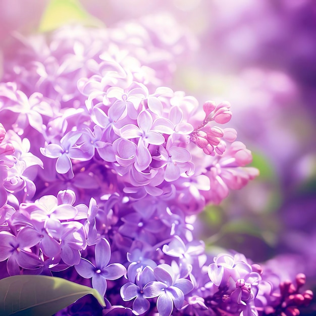 Fleurs lilas pourpres fleurissent dans le fond du jardin printemps