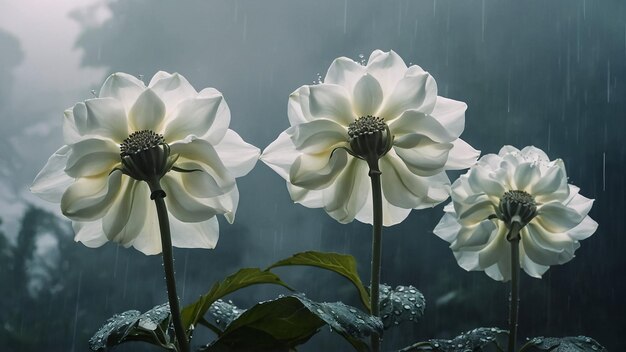 Les fleurs de lotus blanches s'épanouissent le matin.