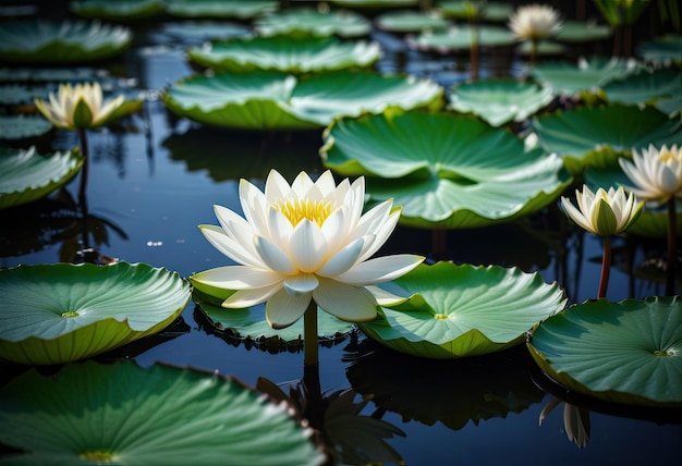 fleurs de lotus blanches