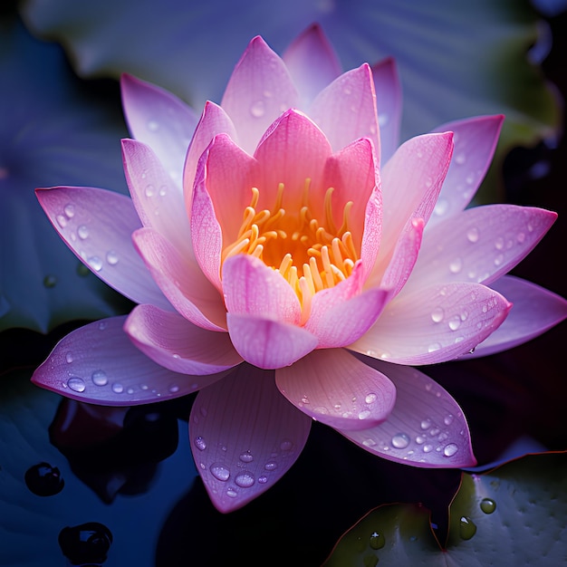 Photo des fleurs de lotus énormes sur le fond.