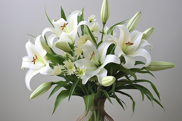 Fleurs de lys blanc dans un vase