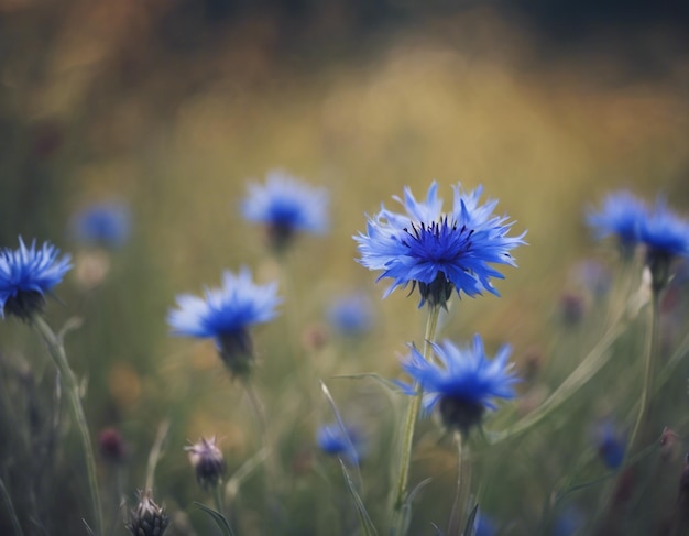 Photo fleurs de maïs bleues