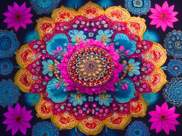 Des fleurs de mandala de haute qualité image gratuite téléchargée