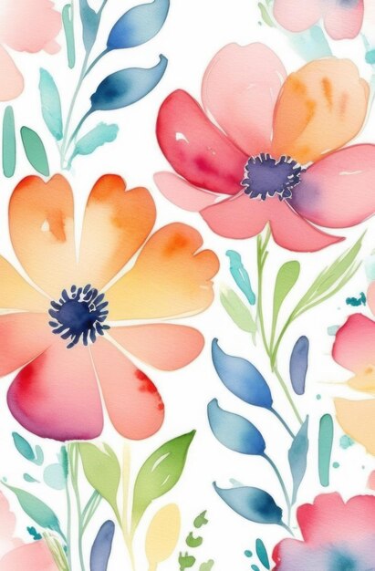 Fleurs à motifs d'aquarelle