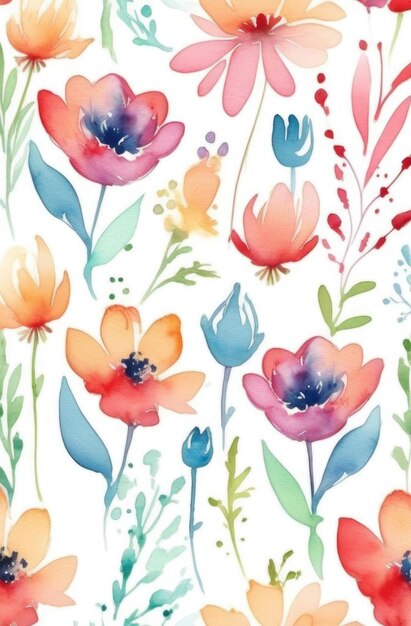 Fleurs à motifs d'aquarelle