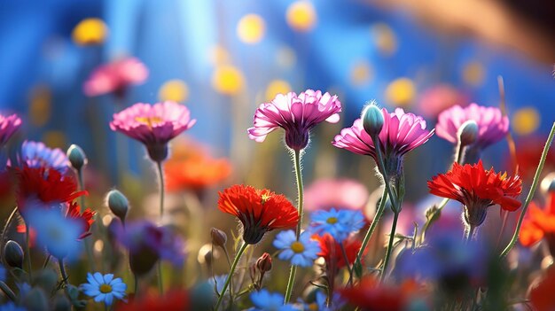 fleurs multicolores image photographique créative en haute définition