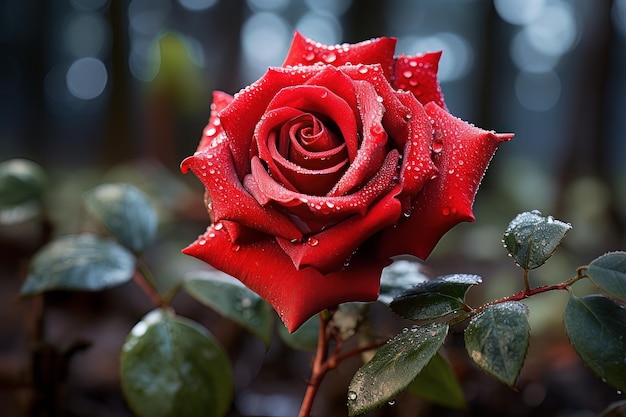 Des fleurs mystiques enchanteuses de roses rouges photos