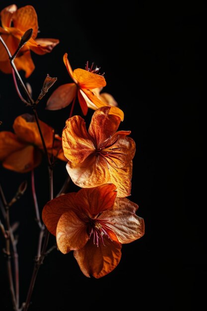 des fleurs d'orange sur une branche