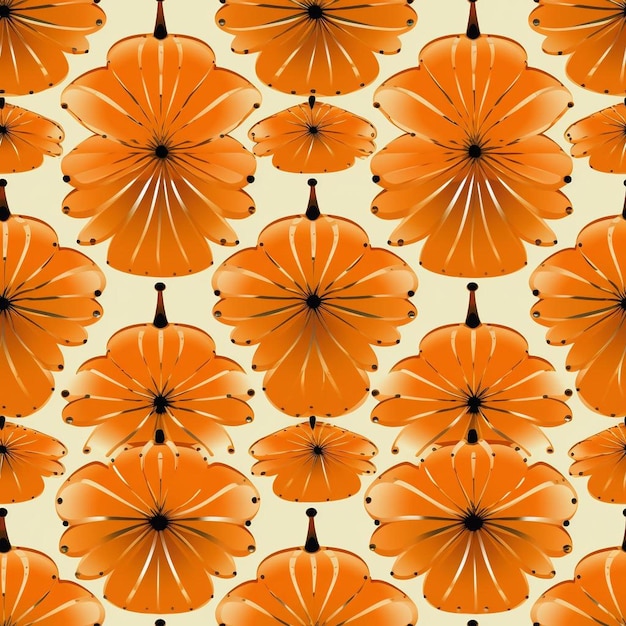 Des fleurs orange sur un fond blanc.