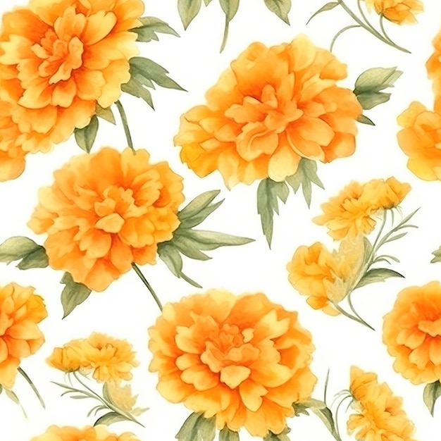 Fleurs oranges sur fond blanc