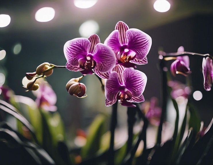 Photo les fleurs d'une orchidée phalaenopsis