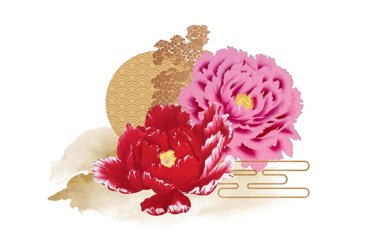Photo des fleurs orientales png autocollant esthétique design botanique fond transparent