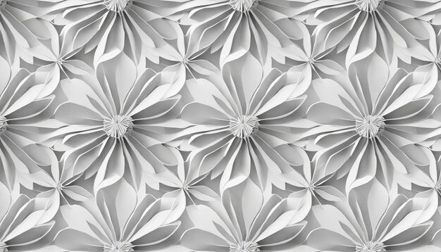 fleurs de papier fond floral monochrome