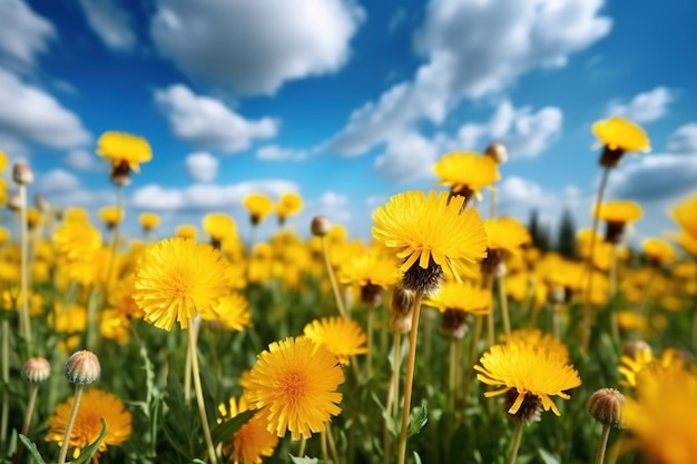 Fleurs de pissenlit jaune