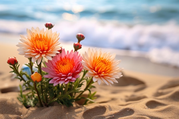 Photo des fleurs sur la plage