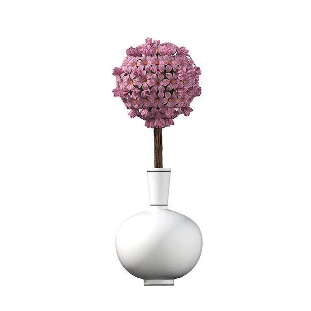 fleurs et plantes décoratives pour l'intérieur, isolées sur fond blanc, illustration 3D, cg r