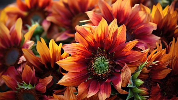 Les fleurs rayonnantes de l'automne La beauté de l' automne Le tournesol Helianthus annuus