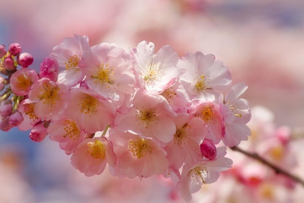 Fleurs roses sur un arbre