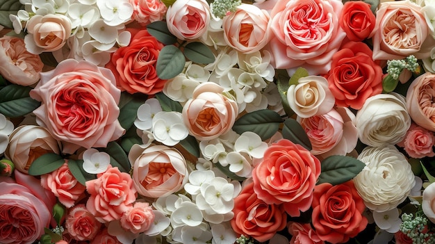 Des fleurs roses sur un mur rose