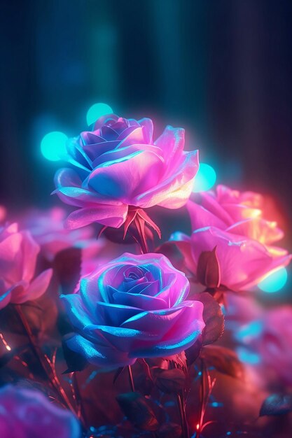 Les fleurs roses qui fleurissent dans l'imagination brillent de près