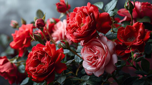 Photo des fleurs de roses rouges fraîches faites à la frontière arrière-plan illustrations hd