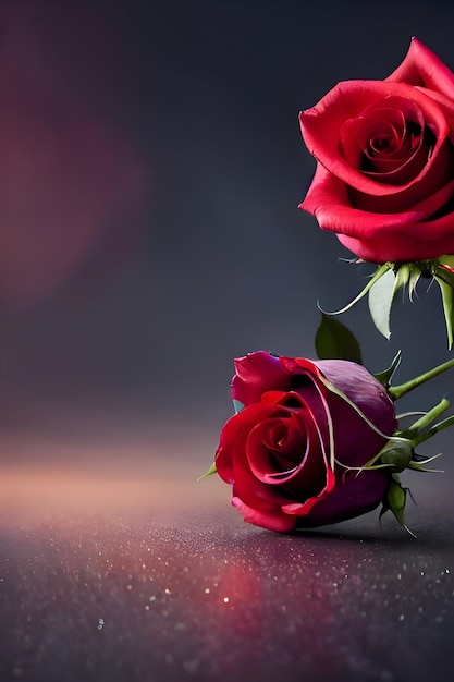 Photo des fleurs de roses rouges avec des pétales rouges