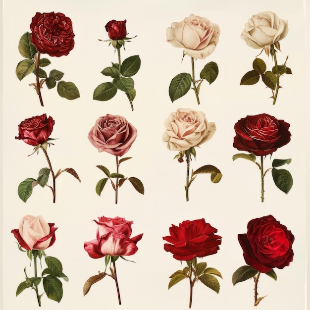 Les fleurs de roses s'épanouissent album visuel plein d'émotions de luxe et de moments magnifiques étonnants