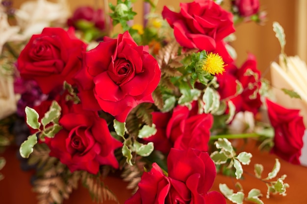 Photo fleurs rouge vif