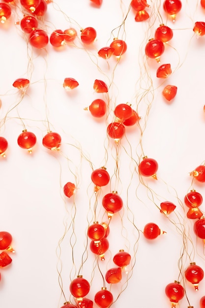 fleurs rouges sur fond blanc