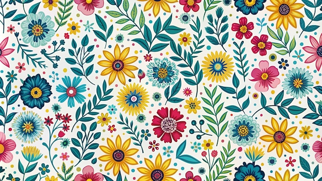 Des fleurs sans couture sur fond blanc